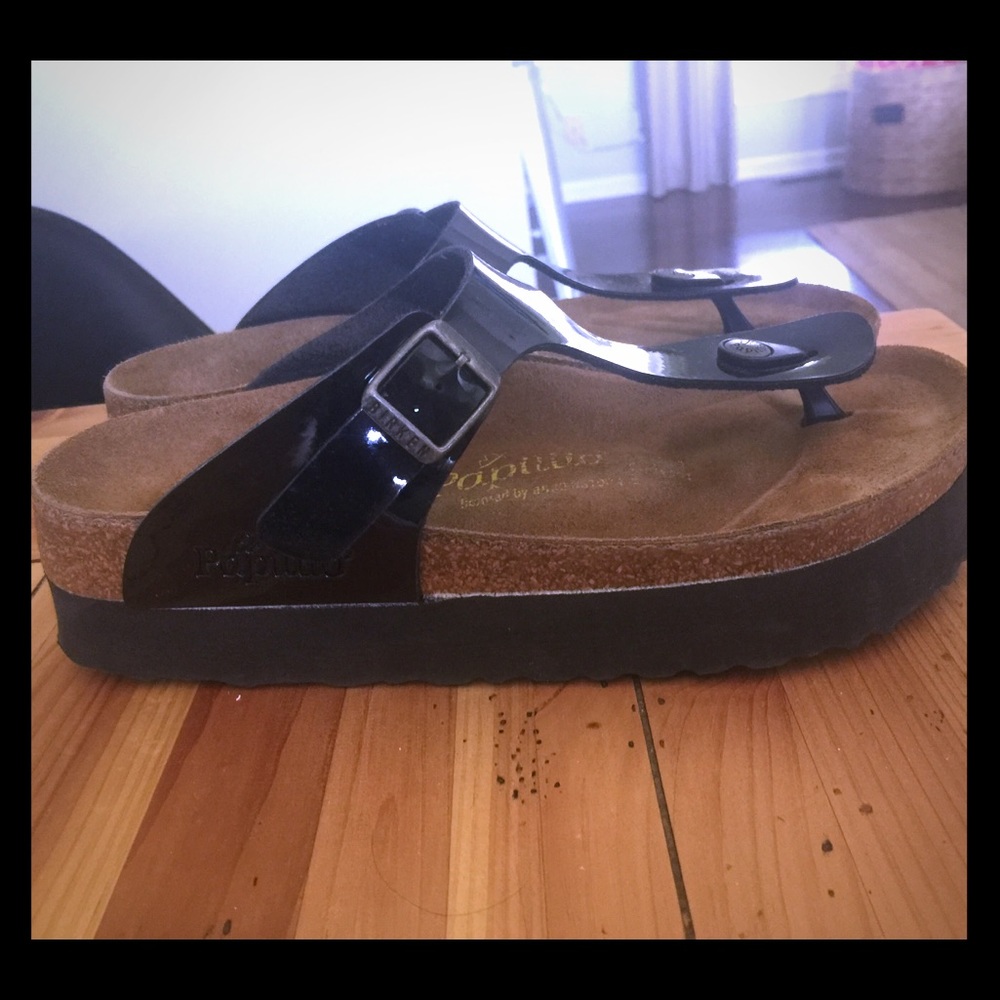 Birkenstock Papillio Platform in paten black